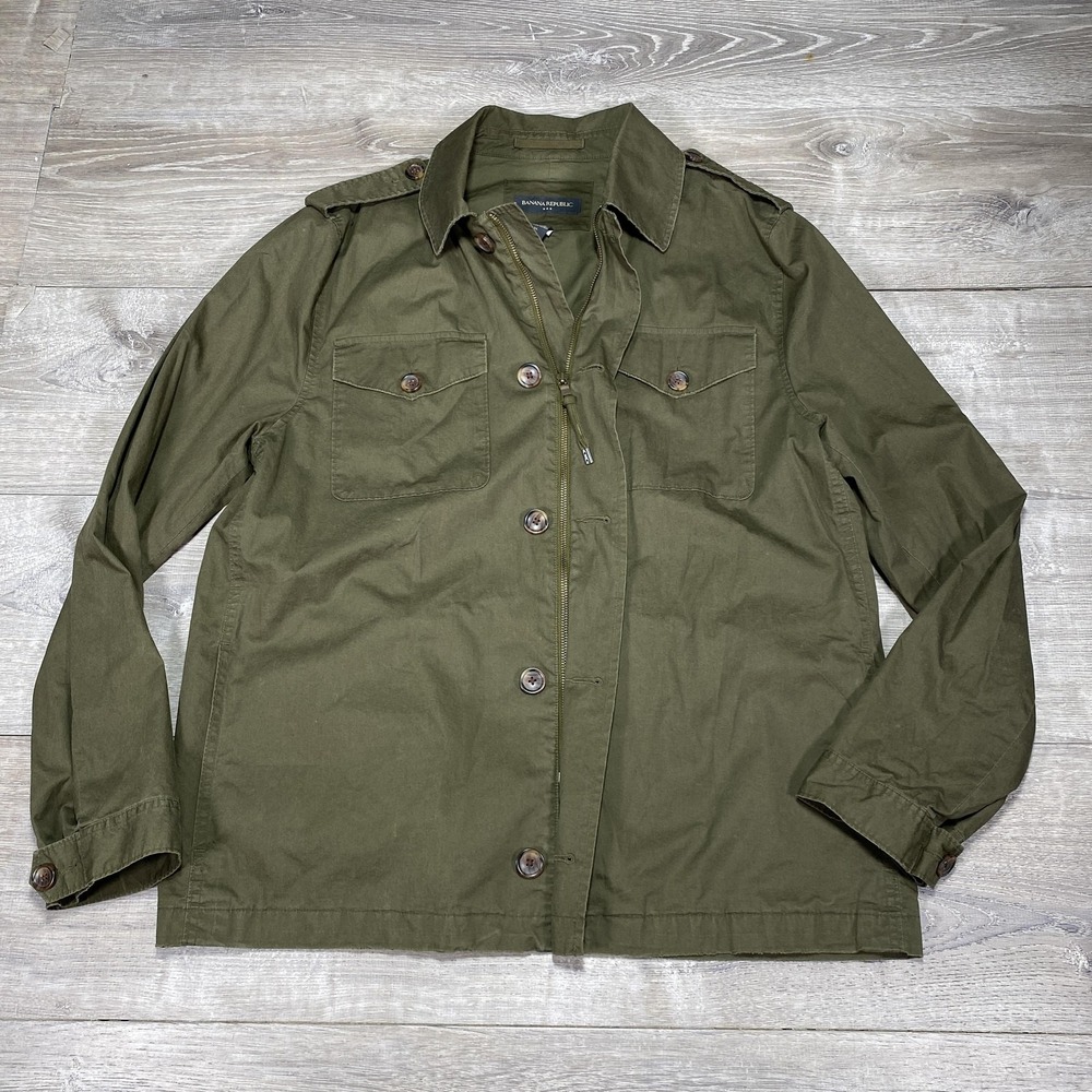 Banana Republic Jacket Mens Extra Large Military Utility Button Up Safari XL